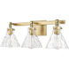 Barlon 3 Light 25.5 inch Vintage Brass Vanity Light Wall Light